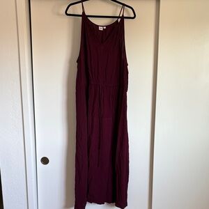 GAP Burgundy Gauze Maxi Dress